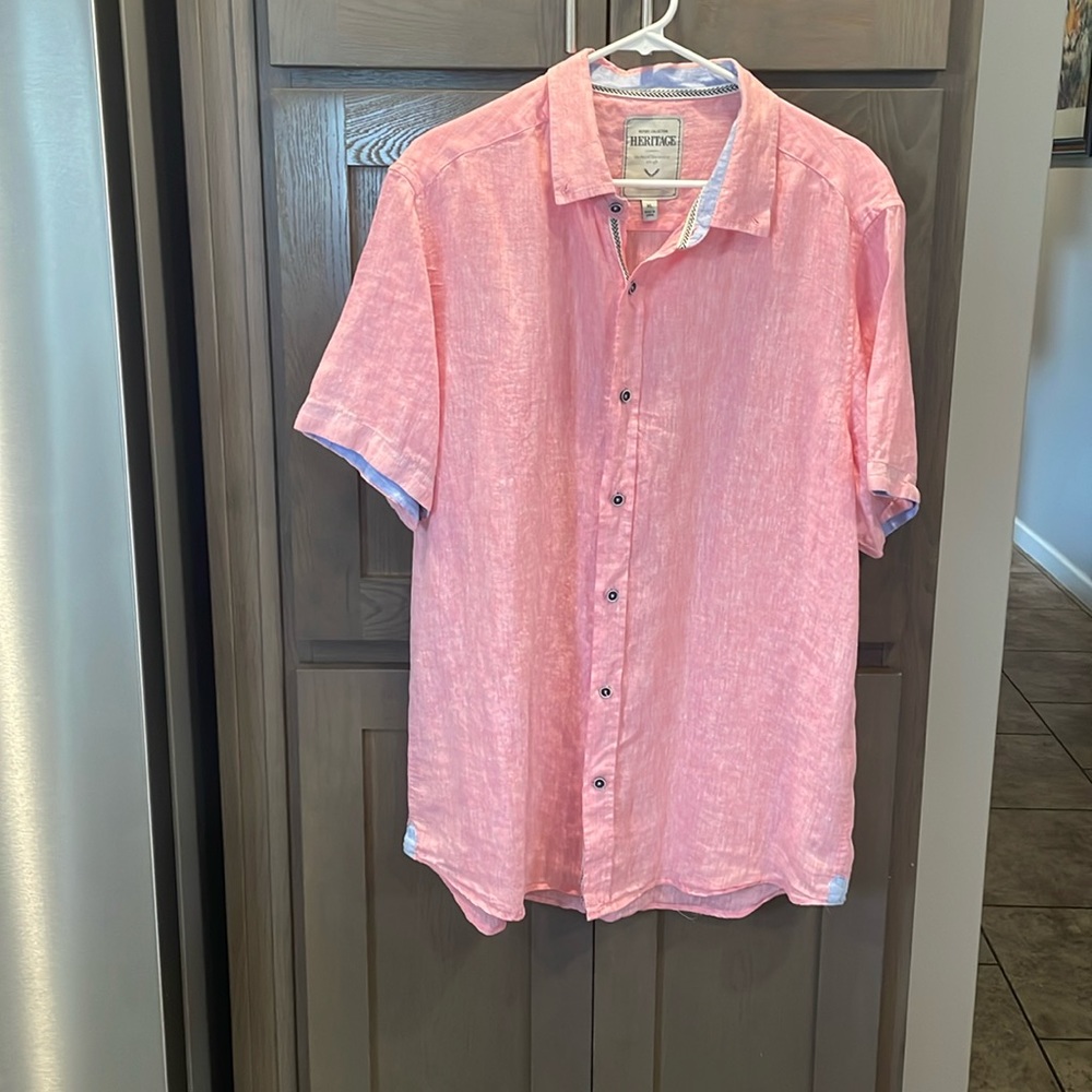 Heritage report collection Men’s 100% linen button up